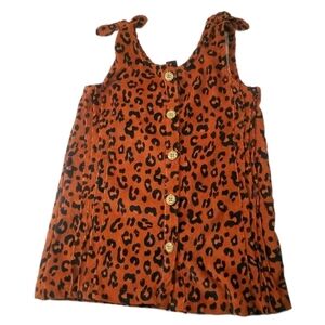 Delia's Kids Girls Top 24M Brown Cheetah Print Corduroy Type Button Down Blouse